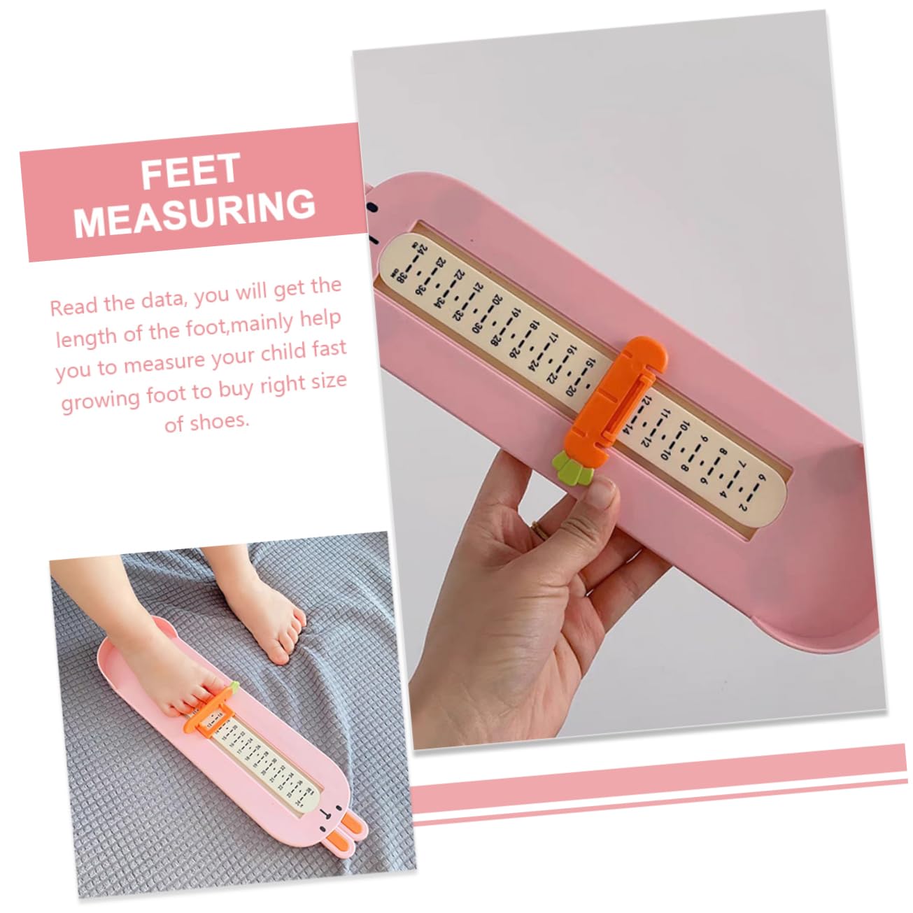 PACKOVE 3pièces Gabarit De Mesure Pour Garçon Fille Outil De Mesure De Chaussure Pour Garçon Fille Design Cartoon Règle Pour La