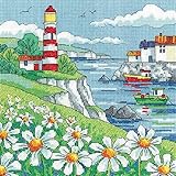 Heritage Kreuzstich Set Aida Gänseblümchenufer, Zählmuster, BSDS1520-A, 20,5x20,5cm