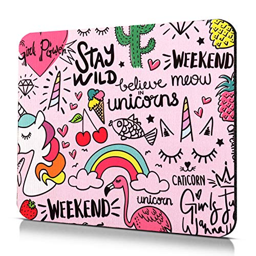 CHUQING Petit Tapis de Souris, avec Motif Fille, Rose, 240 x 200 mm