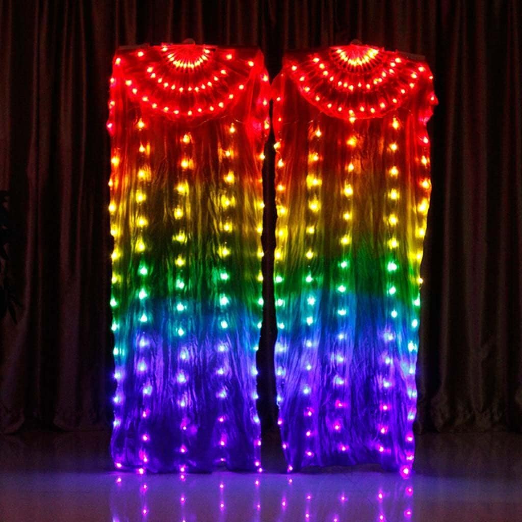Women Iridescent Easy Folding LED Belly Dance