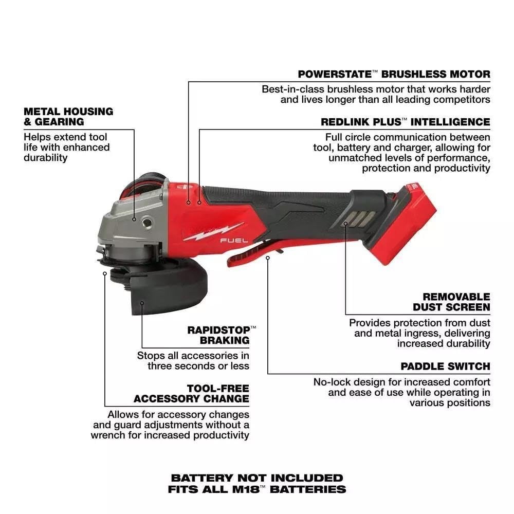 Angle Grinder 2888-20 for Milwaukee M18 FUEL 4-1/2
