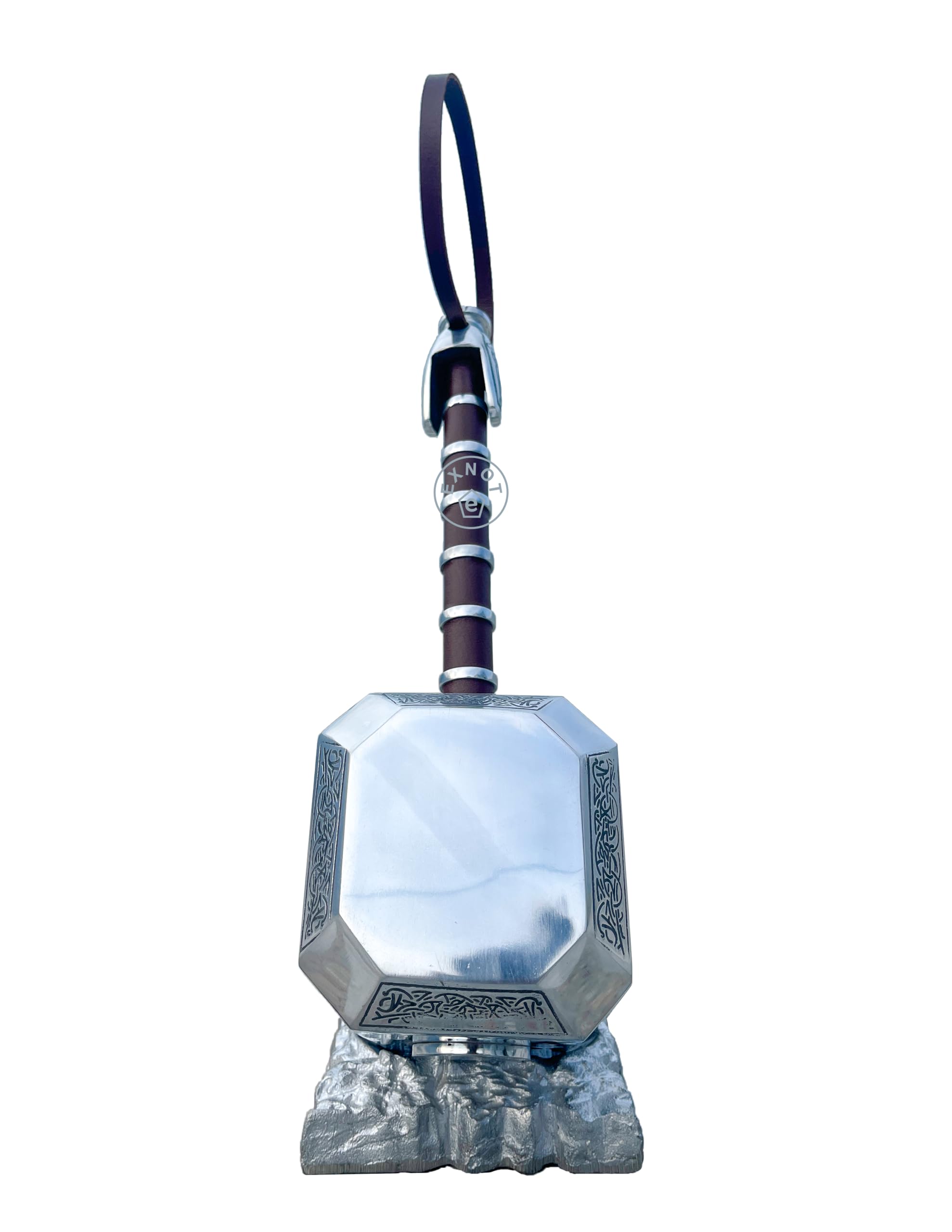 Thor Mjolnir Hammer Replica, scala 1:1, da collezione, costruzione in metallo con base espositiva, accessorio per cosplay