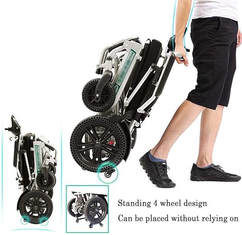 Miniatura 3 de NEOCHY Silla de ruedas portátil de moda plegable y ligera con reposacabezas de viaje