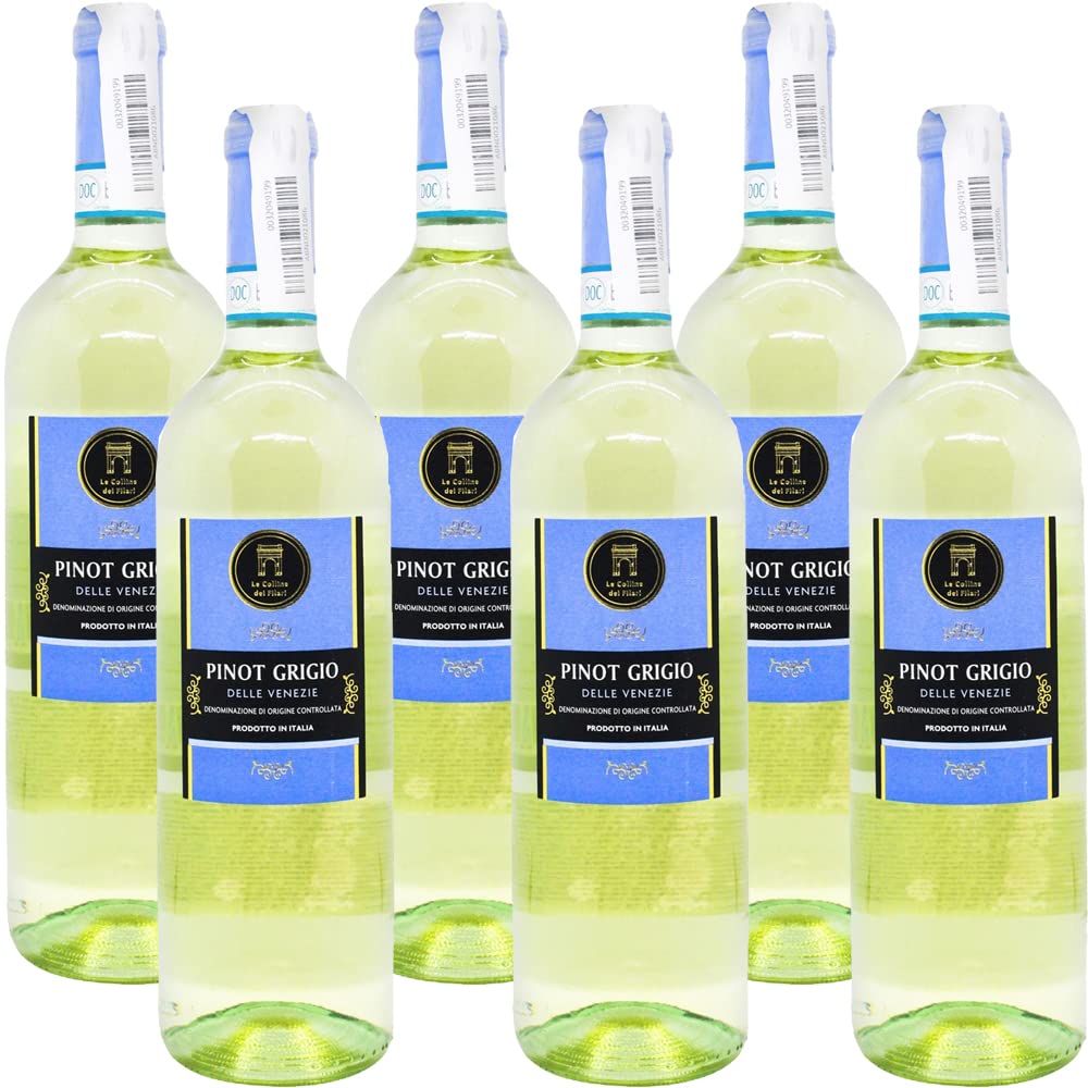 Pinot Grigio delle Venezie Doc | Le Colline dei Filari | Vino Bianco Veneto | 6 Bottiglie da 75 Cl | Idea Regalo