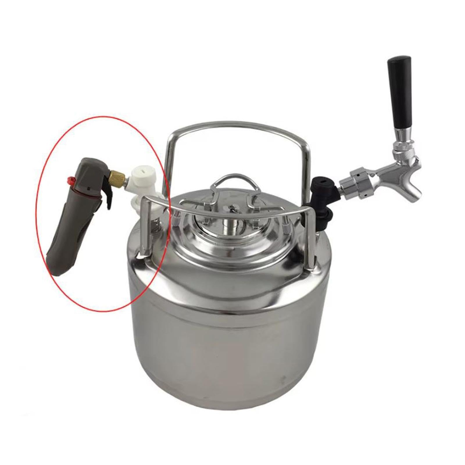 Dispenser Keg Dispenser Portatile Erogatore CO2 per Birra Vino Chiusura Valvola a Sfera PP Struttura Compatta Adatto per E Gruppi, Distributore