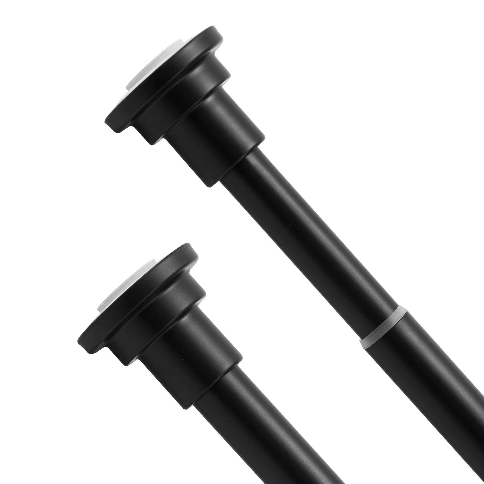 Hododou Matte Black Telescopic Spring Tension Rod Extendable Length 83-150Cm For Bathroom Bathtub Kitchen Wardrobes Doorways, Heavy Duty Rust-Resistance Adjustable Hanging Pole With No Drilling,