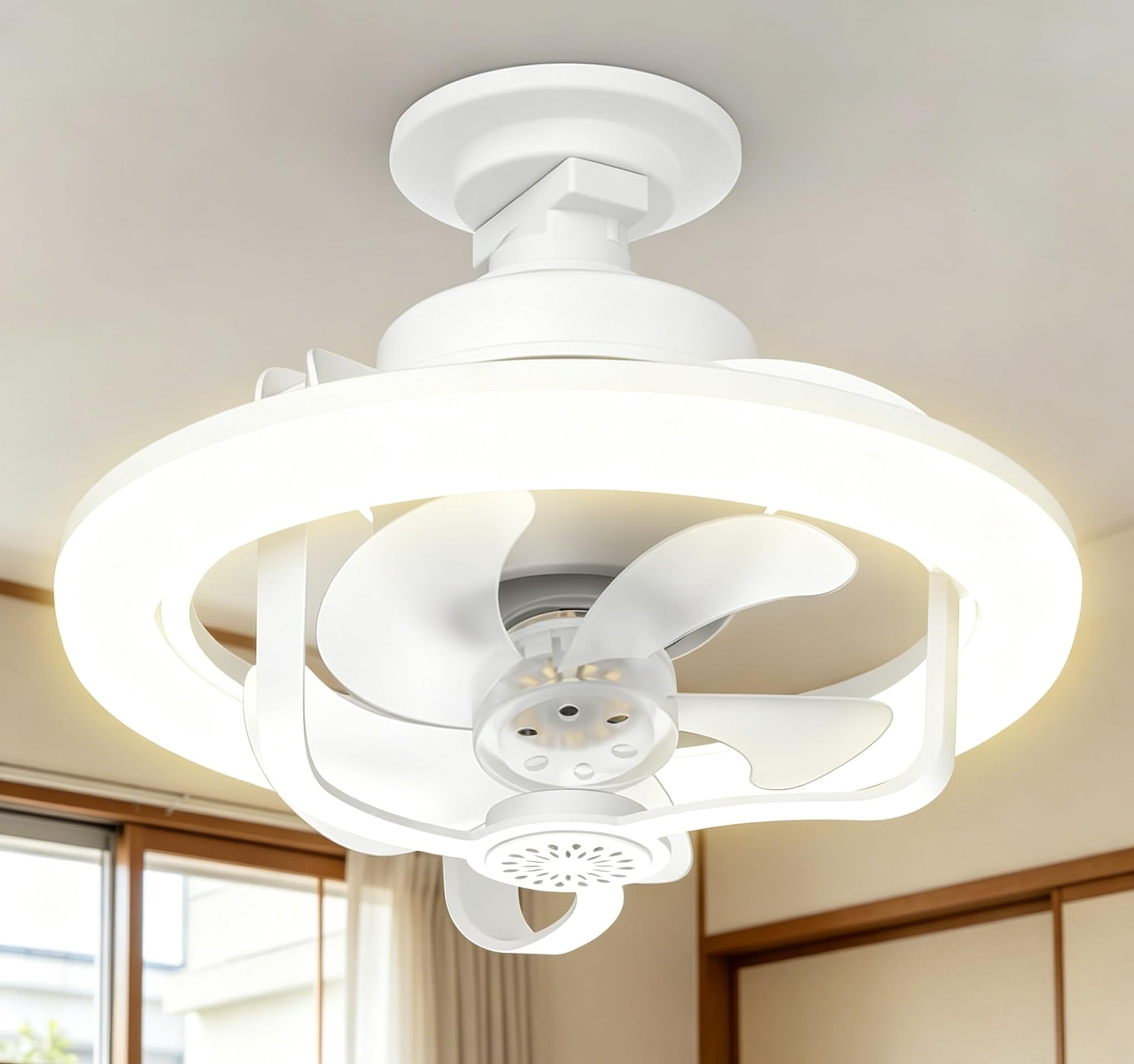 【正逆回転・空気循環】E26 シーリングファンライト 天井扇風機 LED Tor…