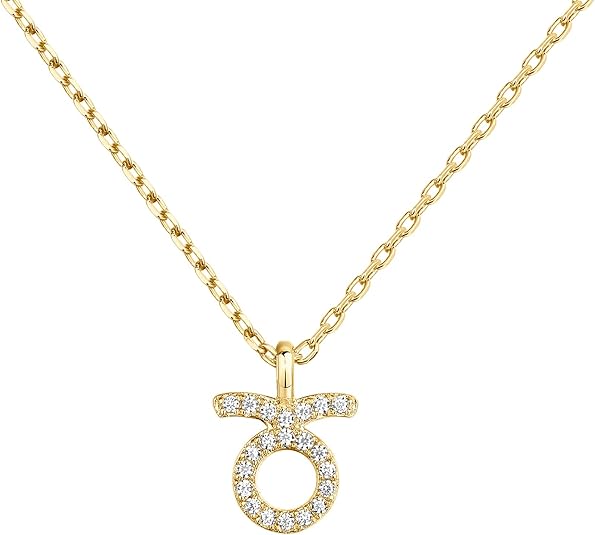 PAVOI 14K Gold Plated Cubic Zirconia Astrology Necklaces for Women - Zodiac Pendant Jewelry Gifts - Zodiac Sign Pendant Necklaces