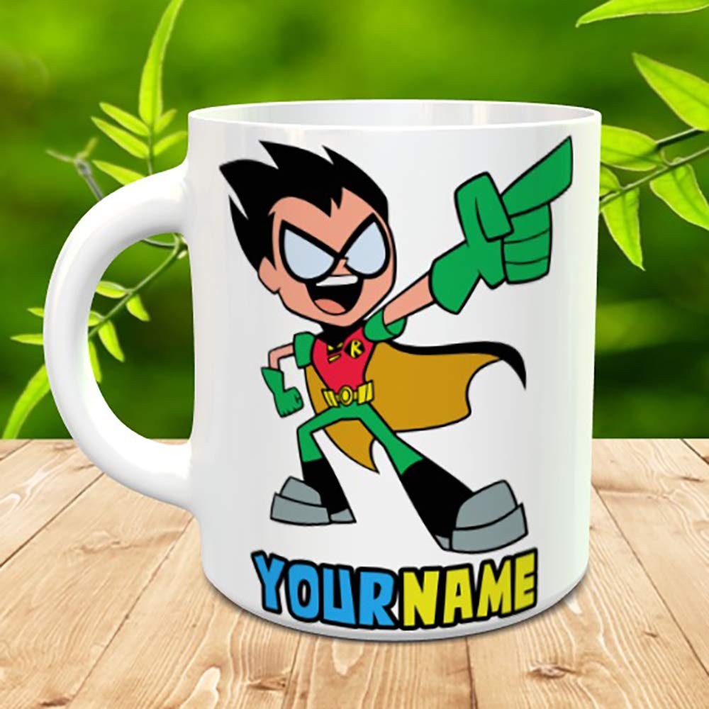 Teen Titans Go Personalised Name Mug Cup Gift Kids Birthday Present Xmas New Robin (Ceramic)