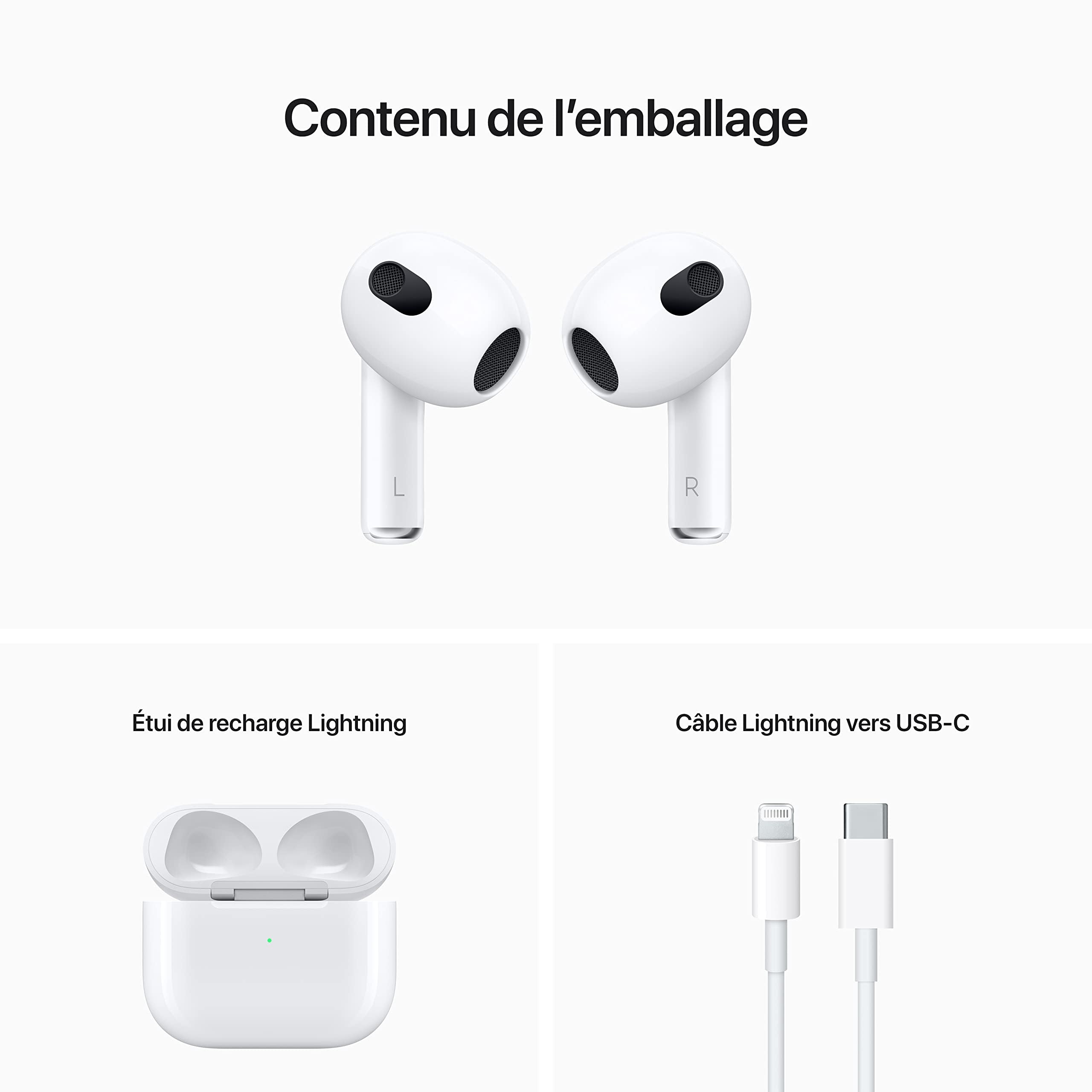 Apple AirPods avec étui de chargement Lightning (3e