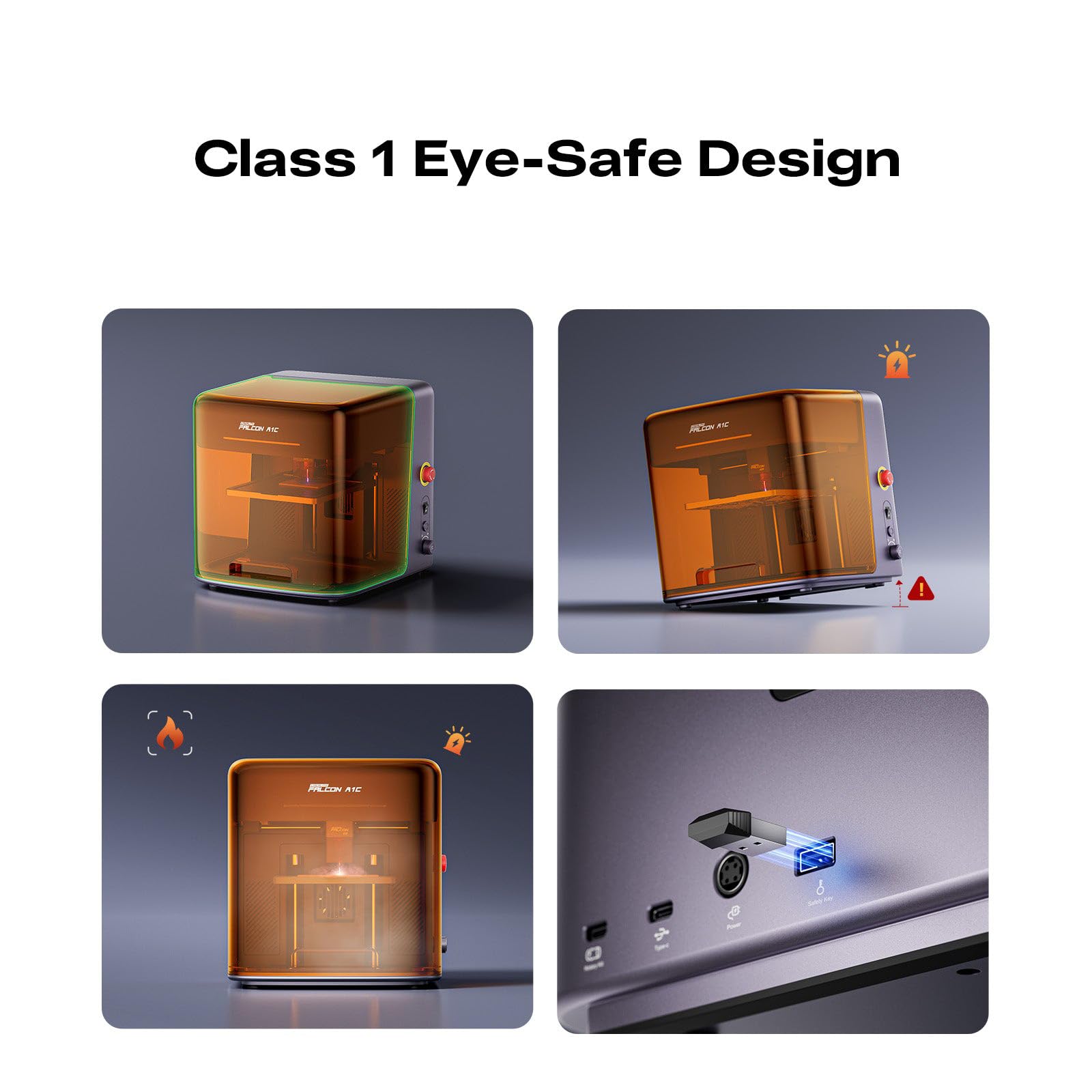Creality Falcon A1C 5 W grawer laserowy, zamknięty grawer laserowy, klasa 1