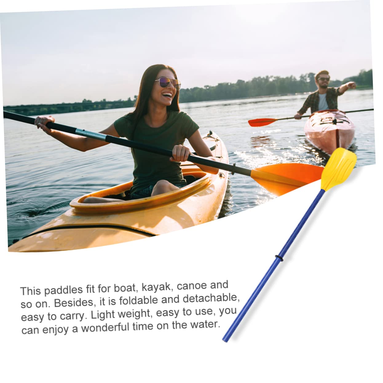 Veemoon Pagaie de Bateau Détachable PP, 1 Paire pour Kayak et Canoë