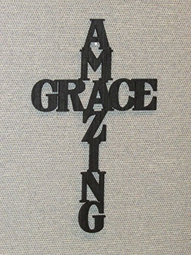 Amazon.com: CALUOHO Amazing Grace Wood Wall Art Cross Plaque Home Decor ...