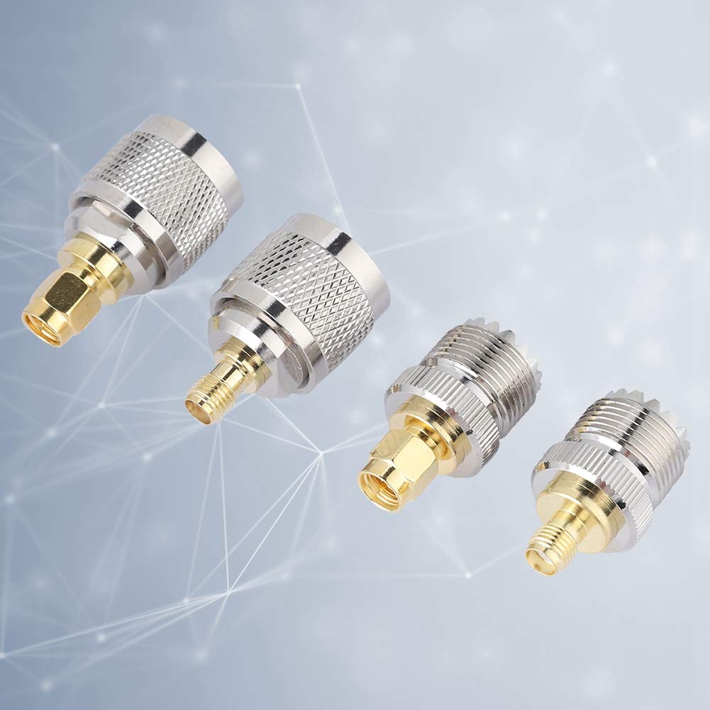SMA zu UHF Adapter 4er Set Stecker Buchse zu SMA Buchse Stecker RF Koaxialadapter für Antennen WLAN Geräte Koaxialkabel
