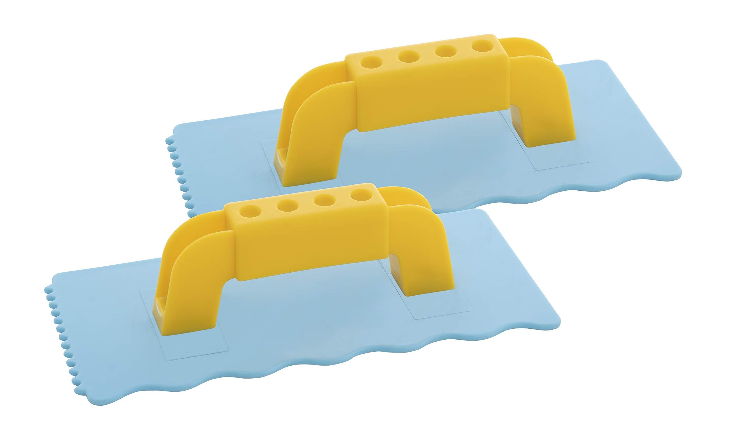Superio Kids Beach and Snow Sand Fun Toy Trowel Rectangle Shape (2 Pack) – Light Blue & Yellow Hand Trowel, Sturdy and Well Designed