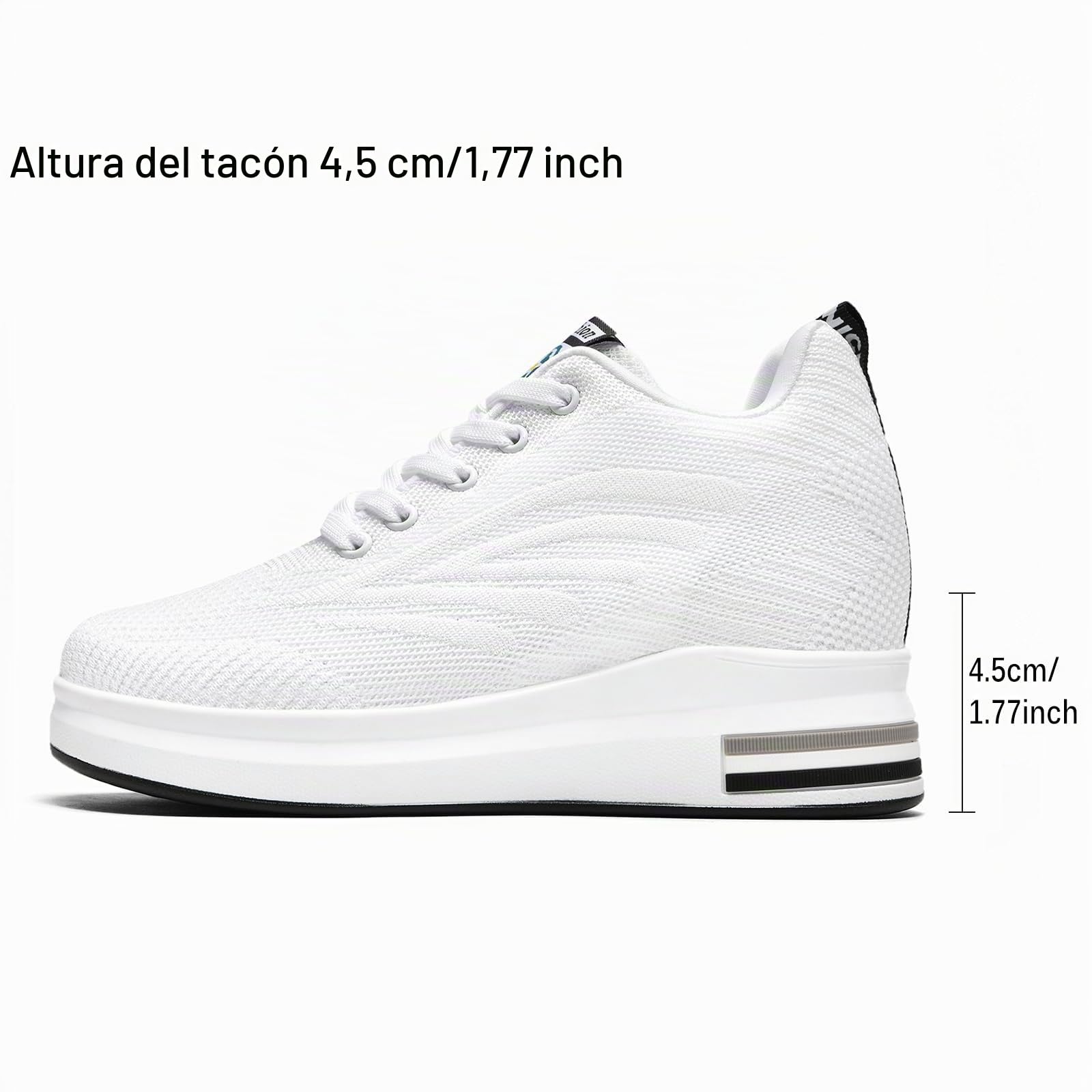 AONEGOLD Zapatillas de Cuña Deportivas para Mujer de Moda Deporte Zapato Transpirables Altas Primavera/Verano Tacón Sneakers 8.5CM