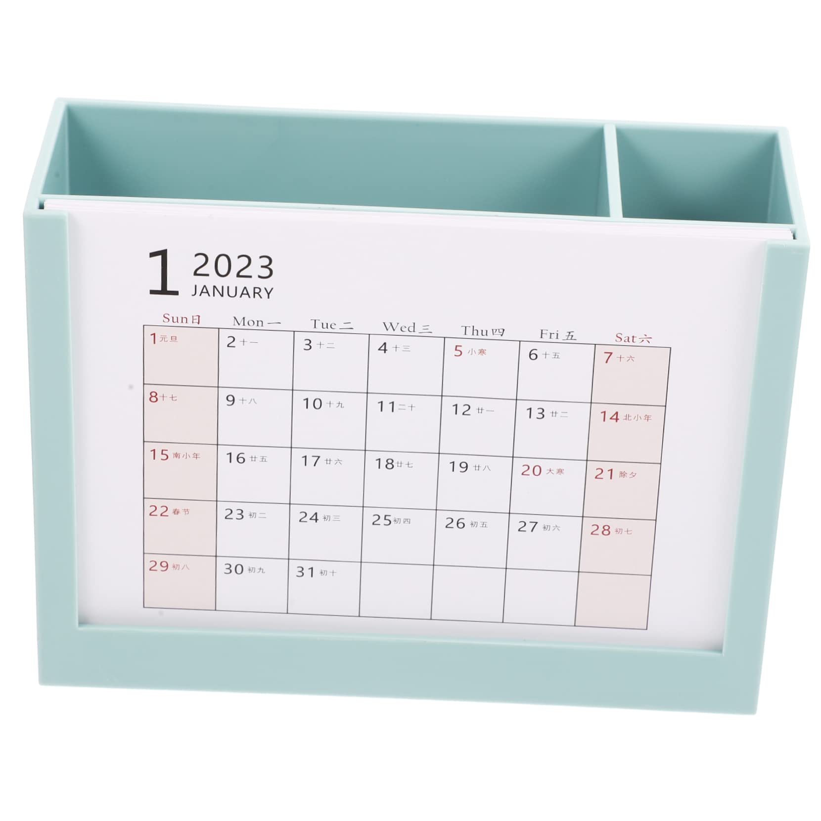 Lurrose 4 Stück 2023 2023 Stifthalter-Tischkalender Schreibtisch-Container die Büro-Schreibtisch-Dekoration storage boxes aufbwahrungs-box kalender einfacher Tischkalender p.s