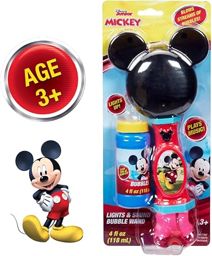 Miniatura 7 de Little Kids Disney Mickey Mouse - Varita musical de burbujas con luz y sonido, incluye solución de burbujas, Multi (20511)