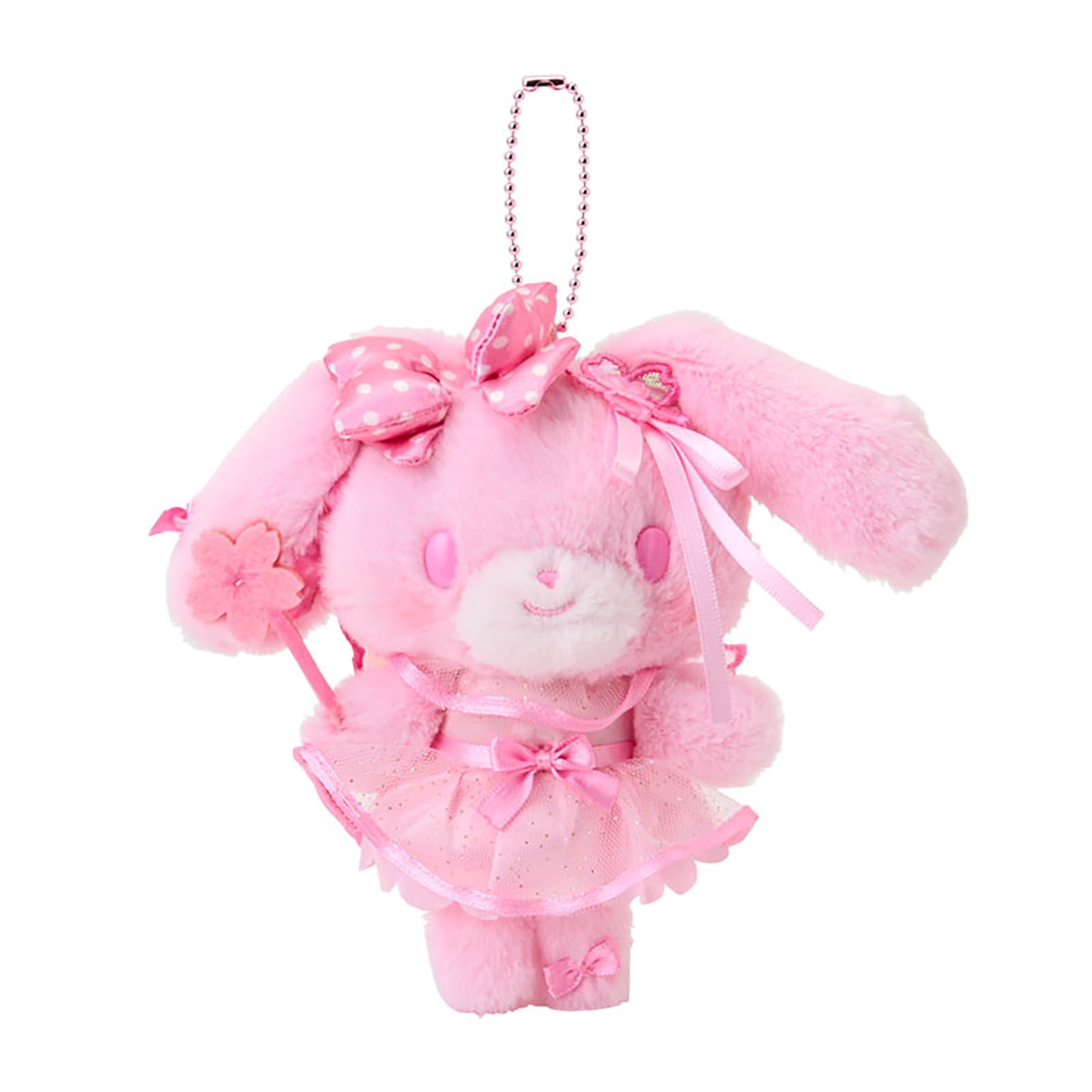 Sanrio Bonbonribbon Sakura Mascot Holder Plush Keychain 6.1x5.5in