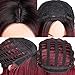 AISI HAIR Synthetic Bob Wig Ombre Short Cosplay Costume Wig Straight Burgundy Wigs for Black Women Two Tone Dark Roots Wig Heat Resistant Fiber Wig