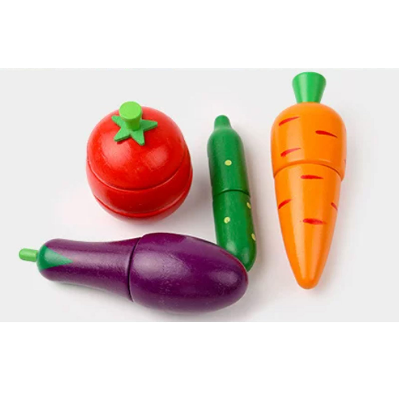 Set Comida Juguete Montessori Madera para Cortar Frutas y Verduras | Juguete Cocina Imaginación con Frutas y Verduras Magnéticas, Cuchillo Tabla Cortar, Juguete Comida Juego Imaginación