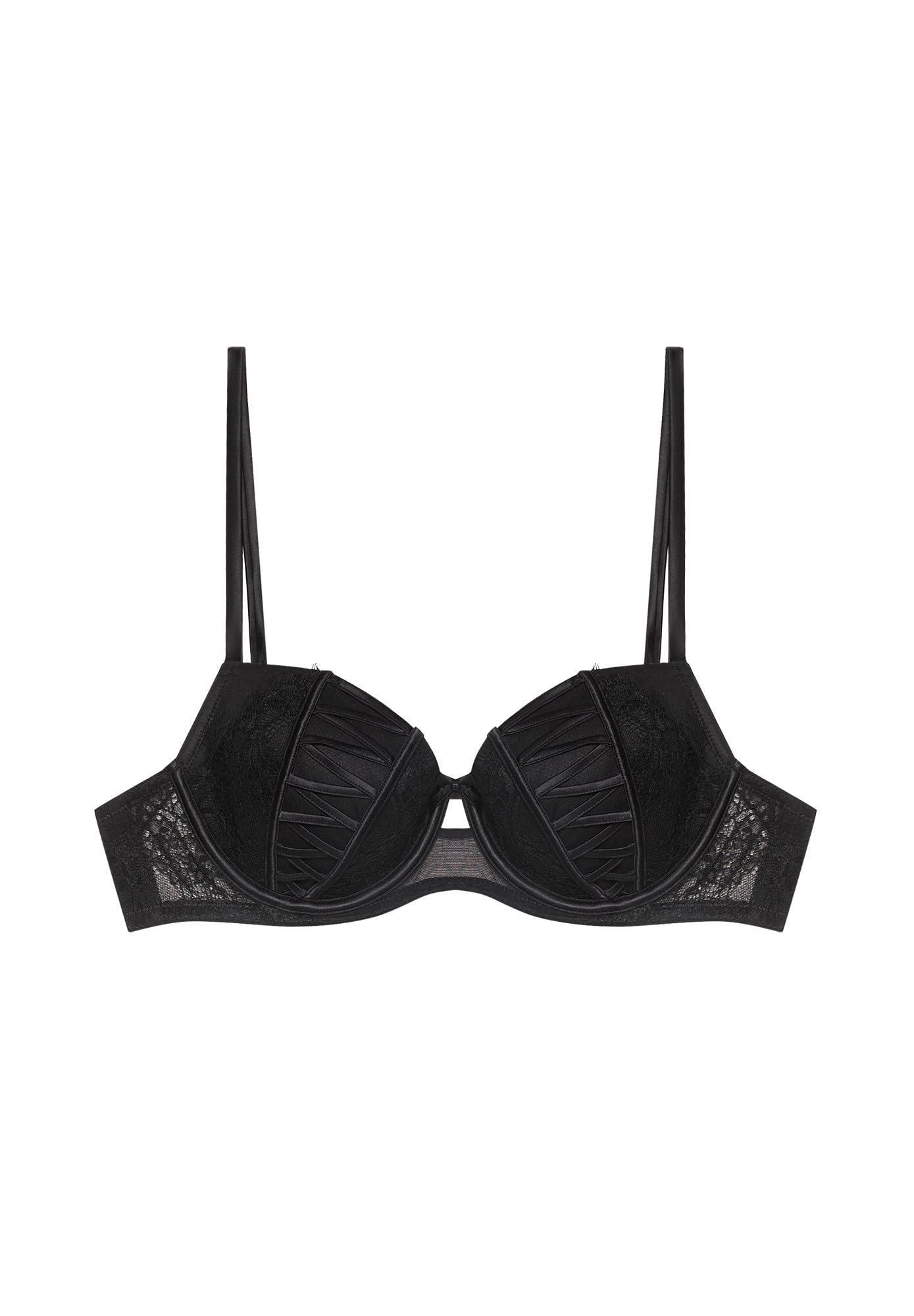 YAMAMAY, Reggiseno Balconcino con Ferretto, Desire, Nero, Donna