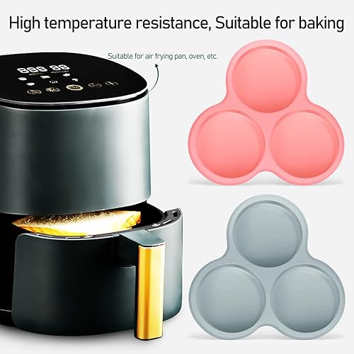 Miniatura 2 de Mobestech 2 moldes de silicona para huevos, freidora de aire para bocados de huevo, moldes de silicona para muffins, moldes de chocolate, sándwiches