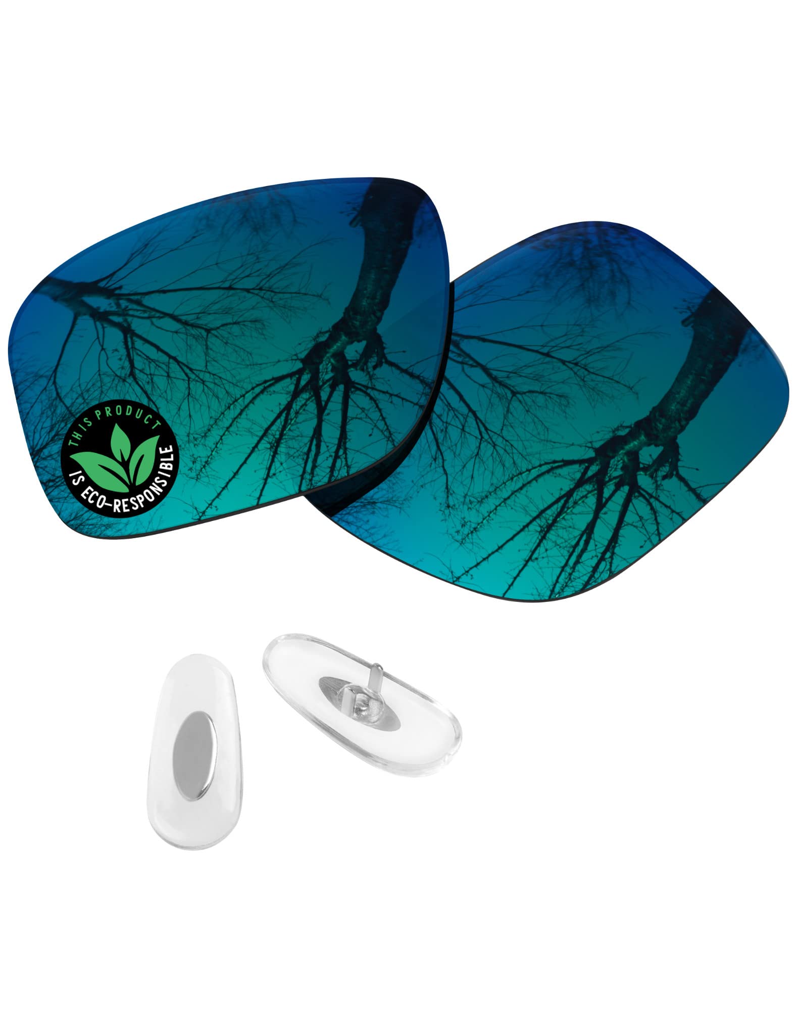 Polycarbonate Replacement Lenses for RayBan Chromance RB4264 58mm Square Sunglasses - Emerald Green Mirror - Polarized