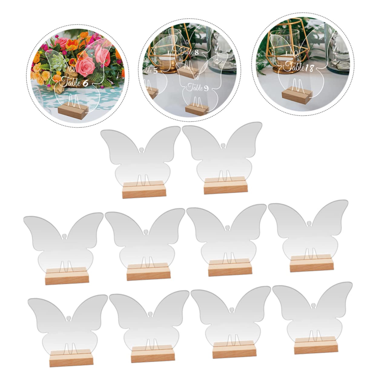 40 juegos de tarjetas de asiento de mariposa, soporte de exhibición de menú de mesa, soporte for tarjetas de lugar de boda, soporte for notas, decoraciones de mesa, carteles de asientos reservados, cl