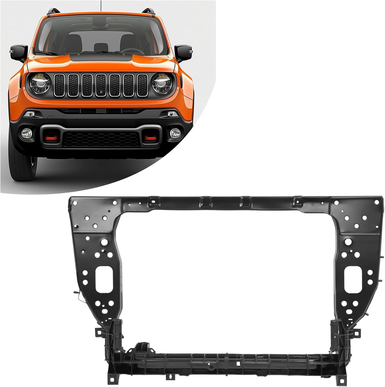 KUAFU Radiator Support Core Compatible with 2015-2018 Jeep Renegade L4 1.4L & 2.4 Replacement for 68287721AA 68256097AA CH1225282