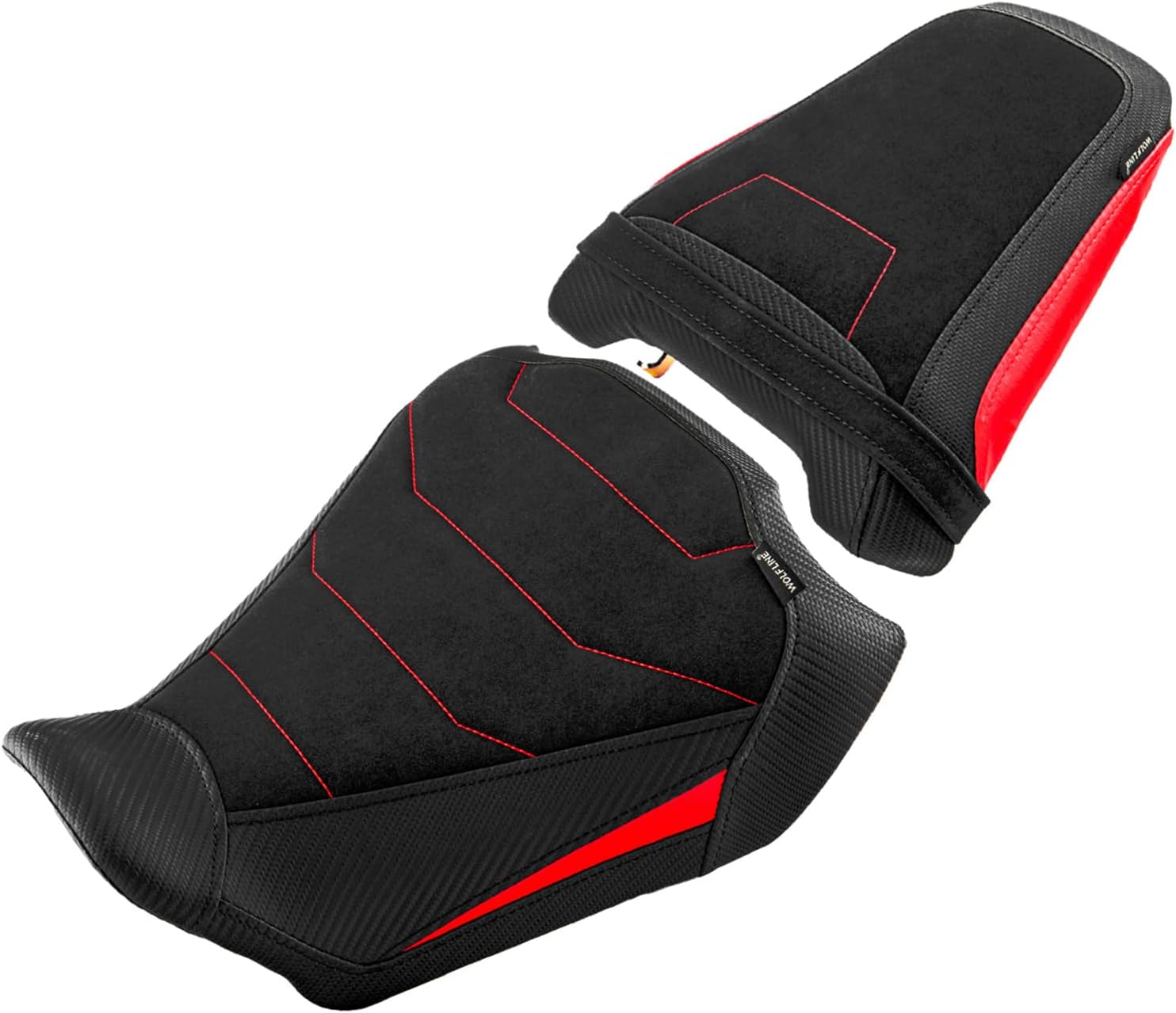 Motorcycle Front Rear Comfort Seat for Honda CB650R CBR650R 2024 2025, Leather Rider Saddle Solo Back Passenger Pillion Cushion Pad Set, Red