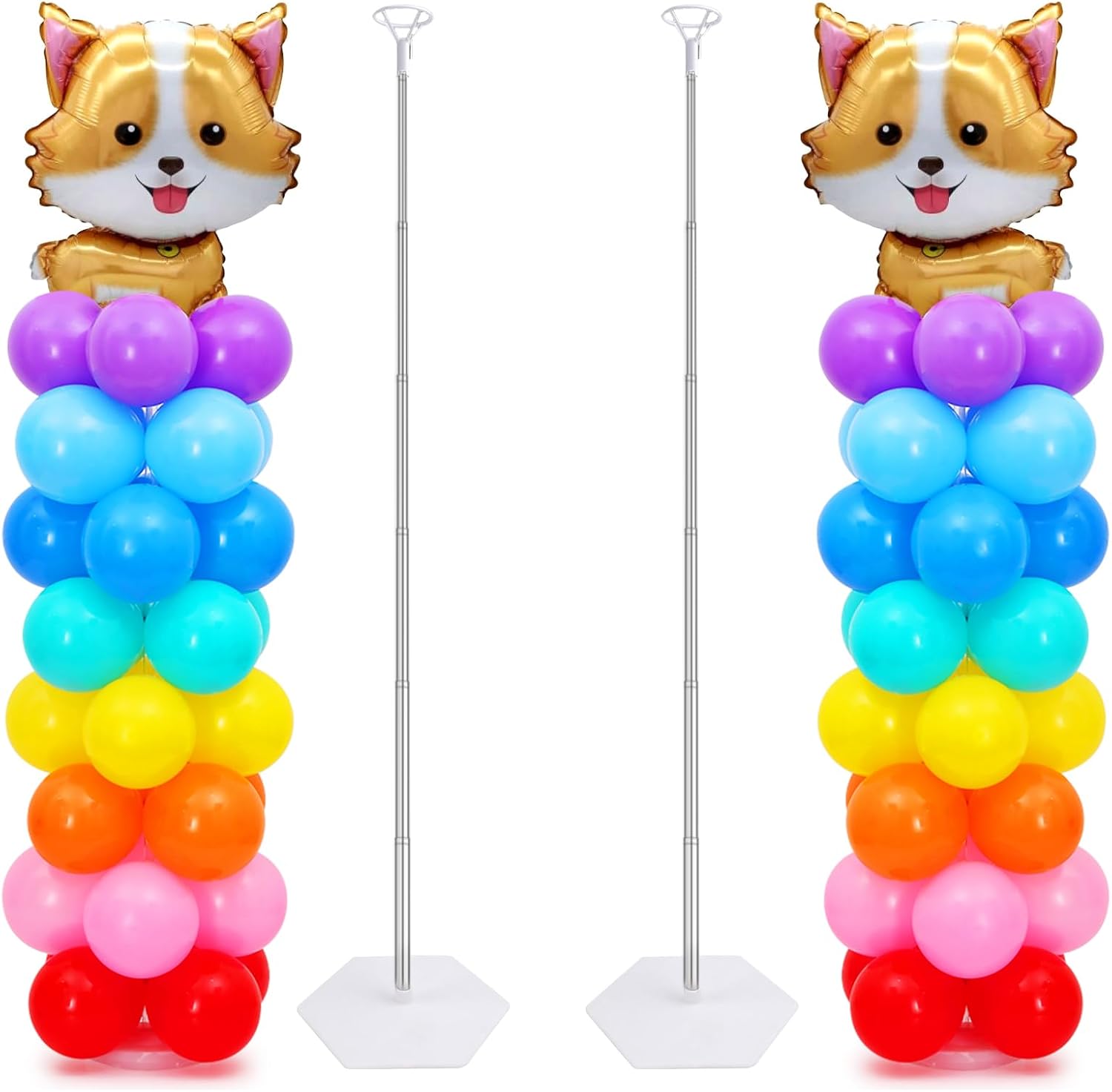 Chamvis 2 Sets Balloon Column Set - 65 inch Balloon Stand with Base for Baby Showers, Birthday Party, Graduation, Wedding Decorations