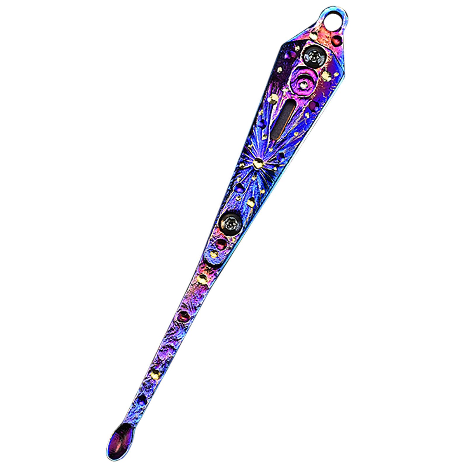 Hand carved starry sky patterns Titanium EDC Keychain Ear Pick Ultra-Light Earwax Removal Ear Health Care Tool Key