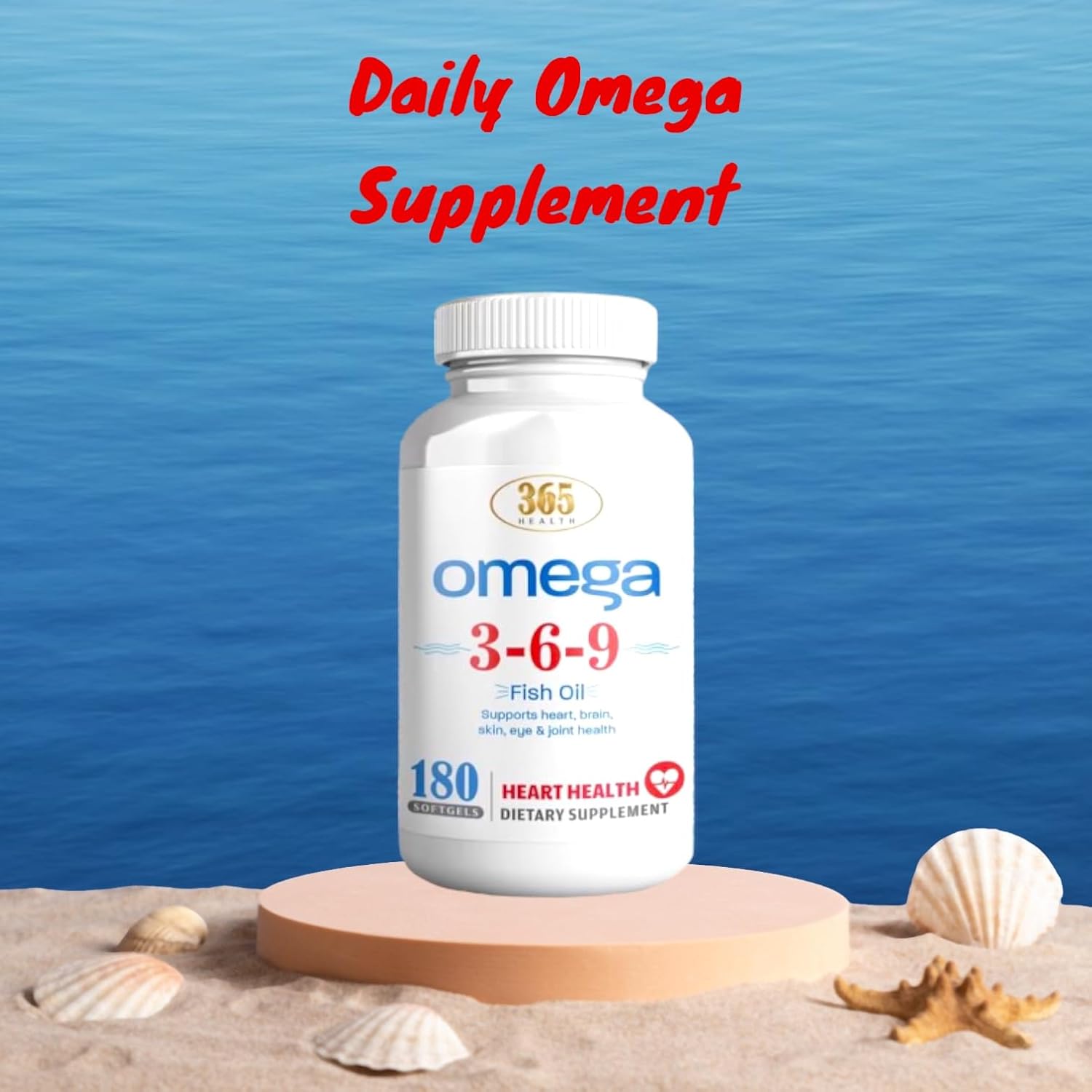 365 Health Omega 3-6-9 180 Softgels | from Fish, Flaxseed, Borage Oils | Non-GMO & Gluten Free - Image 2