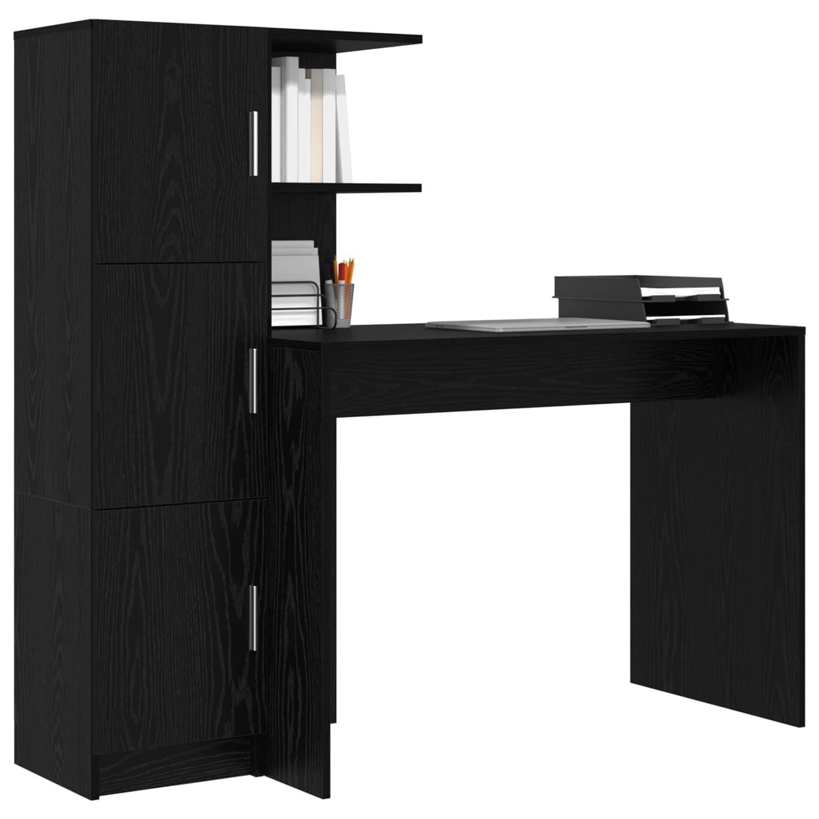 Scrivania in legno marrone 133,5 x 50 x 124 cm, 2 pezzi con