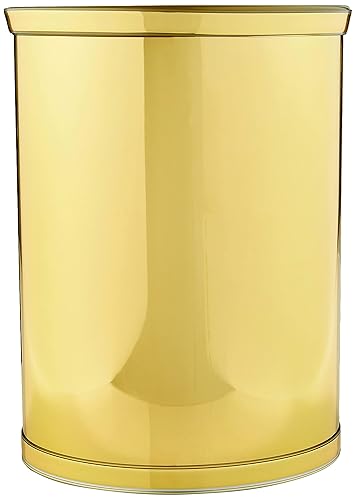Miniatura 2 de Kraftware Papelera ovalada de 14 pulgadas de diseño de latón pulido para el hogar y la oficina 76074