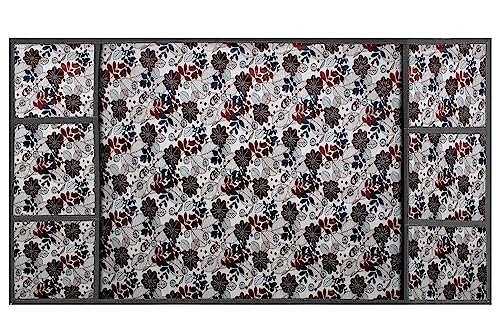 Image of Stylista Refridgerator top Cover Suitable for Samsung RR20A271BU8 /NL, 192 Liter Fridge, Dimension (WXD) 65x111 CM, Traditional Pattern Cream