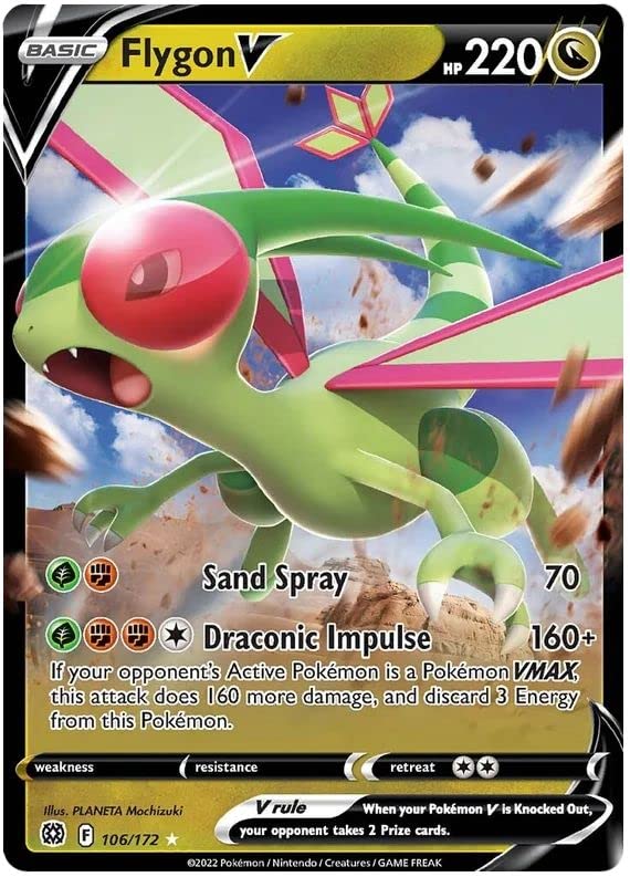 Flygon V 106/172 Ultra zeldzame Pokemon-kaart (SWSH Brilliant