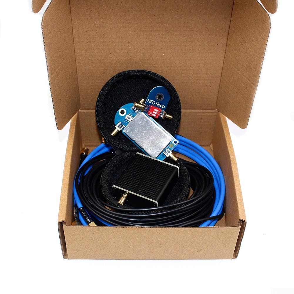 SPORTARC Petite antenne à boucle magnétique, large réponse en fréquence 50 kHz 500 MHz, gain de tension amélioré, câble coaxial RG402