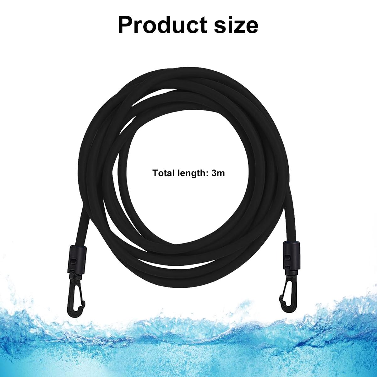 Schwimmgurt Für Pool,3 Meter Schwimmtrainer Gürtel,Schwimmwiderstand Gürtel,Schwimmhilfe Gurtel,Schwimmgurt Schwimmtrainer,Schwimmgürtel Für Pool Erwachsene,Für Widerstandstraining,Schwimm,Schwarz