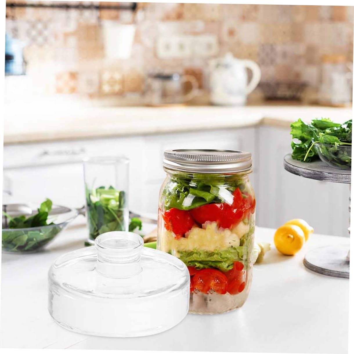 Glasgewichte mit Dichtfunktion zum Fermentieren 4 Stück aus Glas zur Fermentation für Einmachgläser und Gurkengläser Beim Einmachen