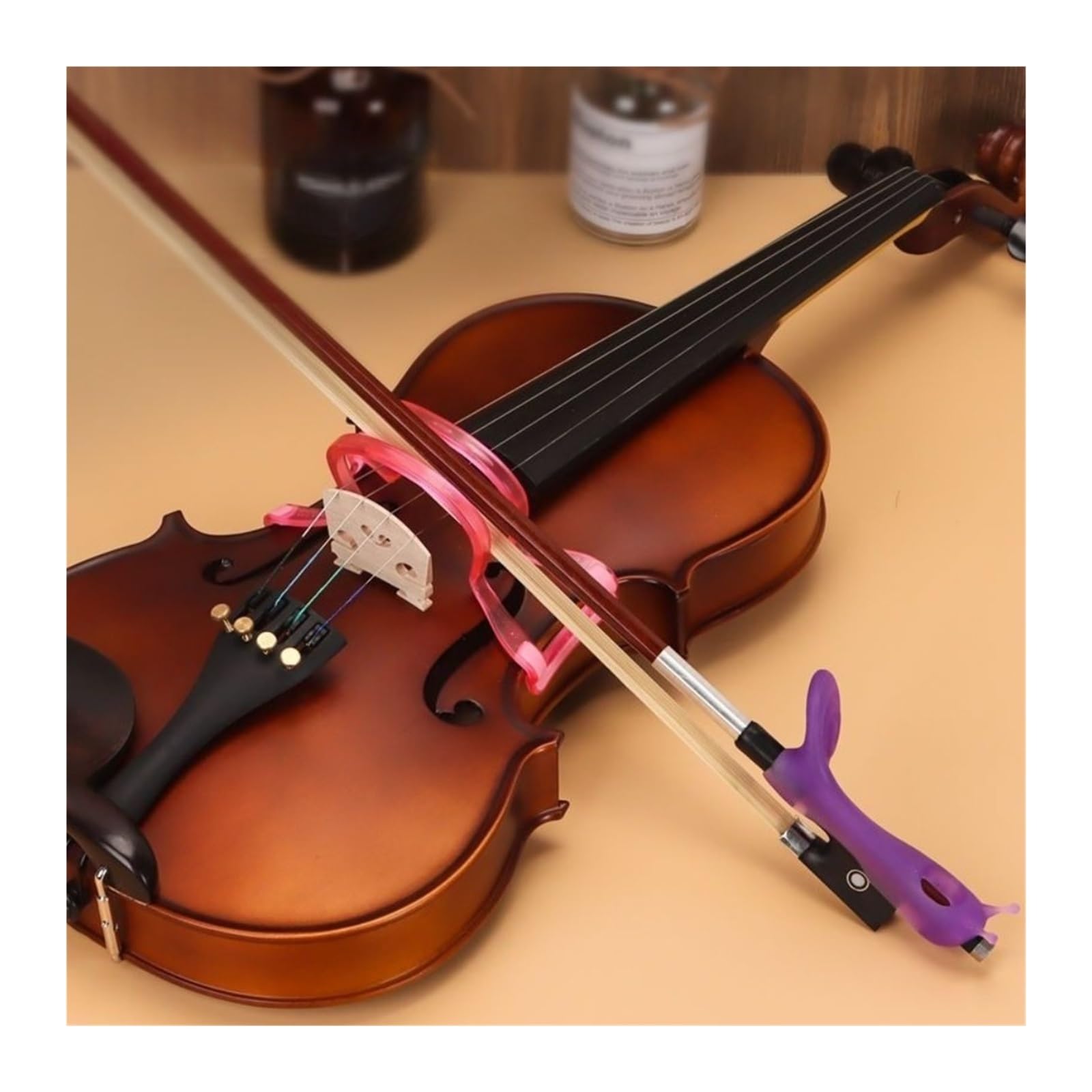 Fingerpositionierungshilfe For Anfänger Im Geigengriff | Passend for 1/4 1/8 1/10 Violinen, weiche Silikon-Fingerführung for genaue Platzierung, einfache Einrichtung