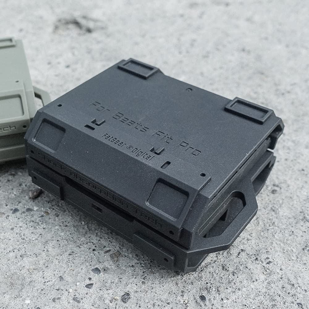 FatBear Rugged Shockproof Armor Protective Case Cover for Beats Fit Pro Bluetooth Earphones Earbuds (Black)