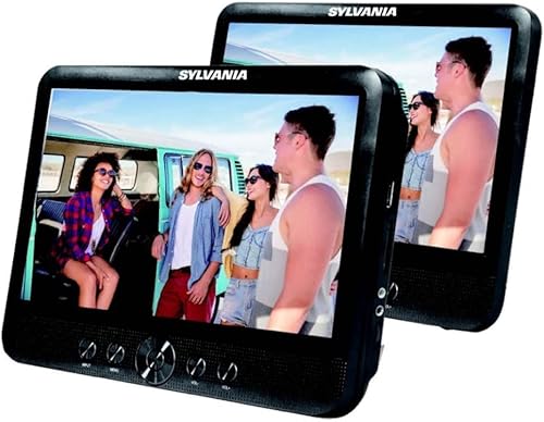 Miniatura 1 de Sylvania Reproductor multimedia de DVD portátil de pantalla dual de 10,1 pulgadas, negro SDVD1082 (renovado)