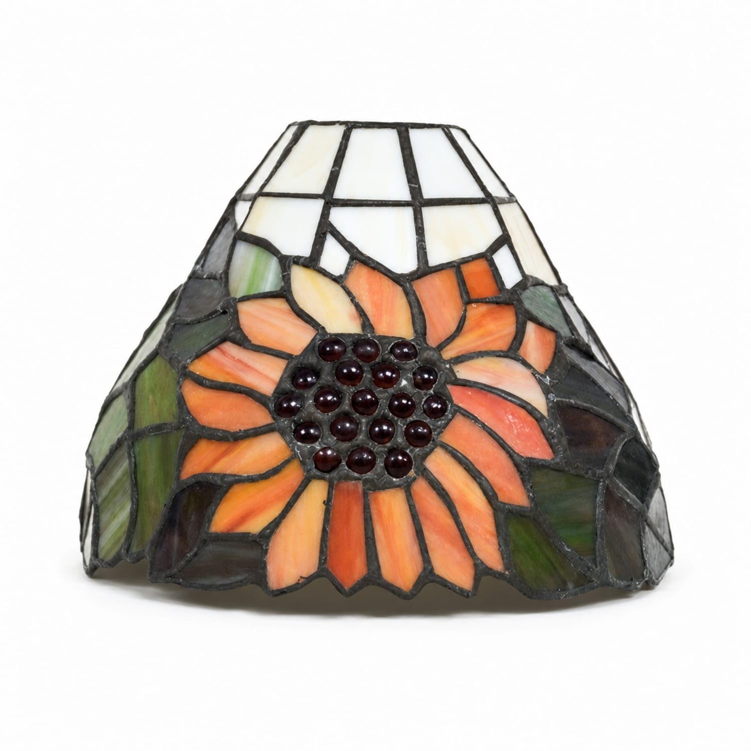 Handmade Mosaic Glass Lampshade Artisanal Stained Glass Shade Vintage-Inspired Mosaic Lamp Shade Decorative for Decorators, Homeowners, Table Lamps, Pendant Lights, Reading Corners, 8-inch Sunflower 2-image-40