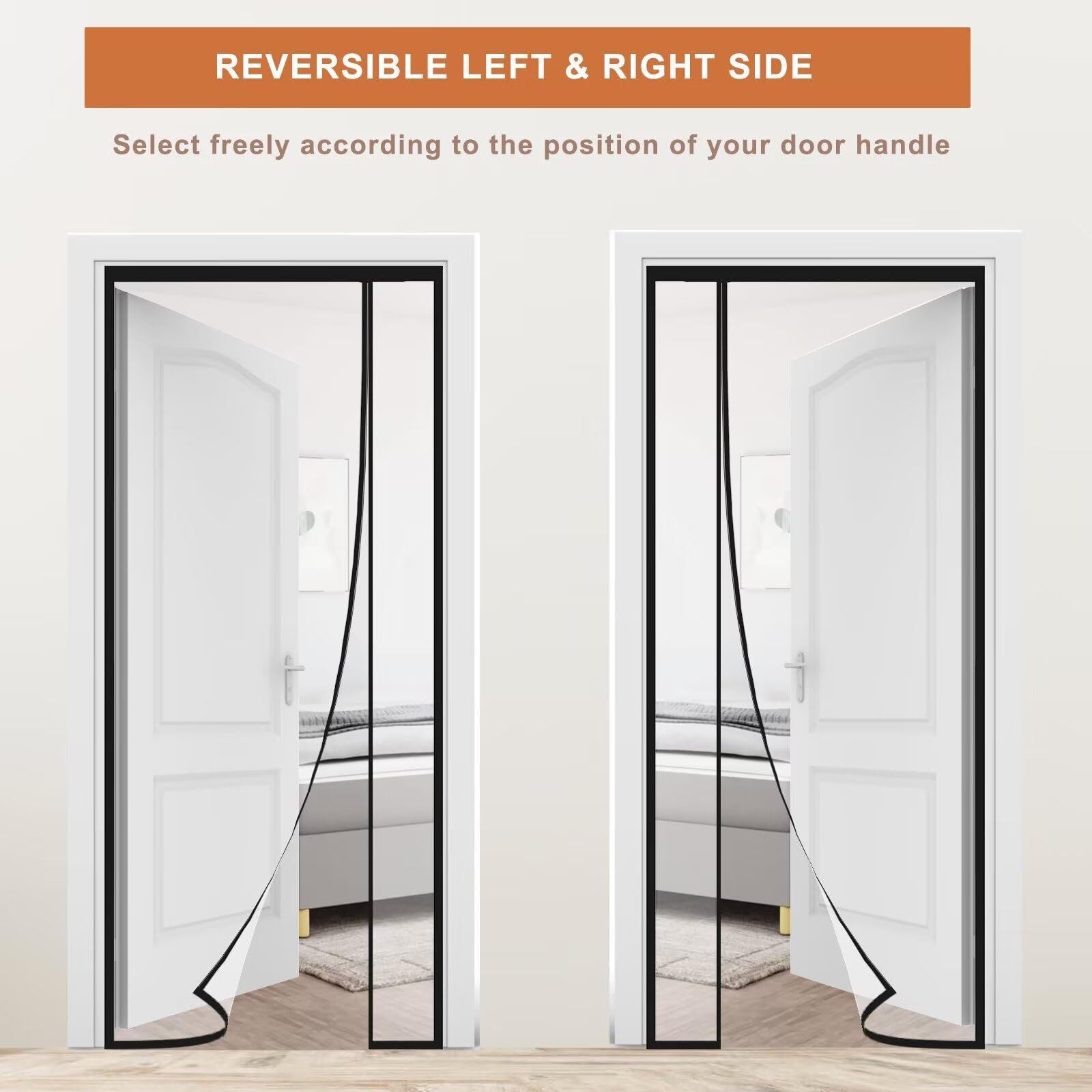 Magnet Wärmeschutzvorhang Tür Transparent 90x235cm,Reversible Linke Oder Rechte Seitenöffnung,Thermo Türvorhang,Isolier Schutz Vorhang,Selbstschließend,Haustierfreundlich,Wasserdicht,Schwarz