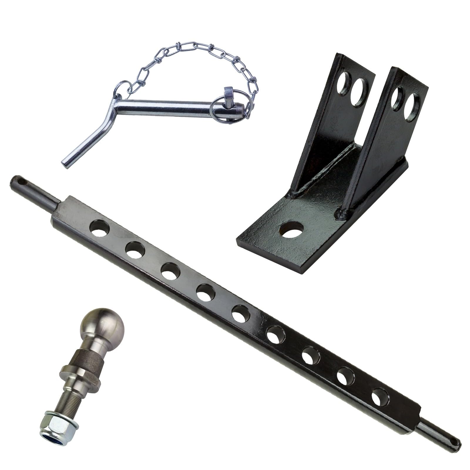Drehsicherung Kat 2 für Ackerschiene | 800 mm Kugelkopf Kugelkupplung | Sicherer Halt für Traktor & Anhänger | Aufnahme Kat 1 und 2 | 205x75x105 mm