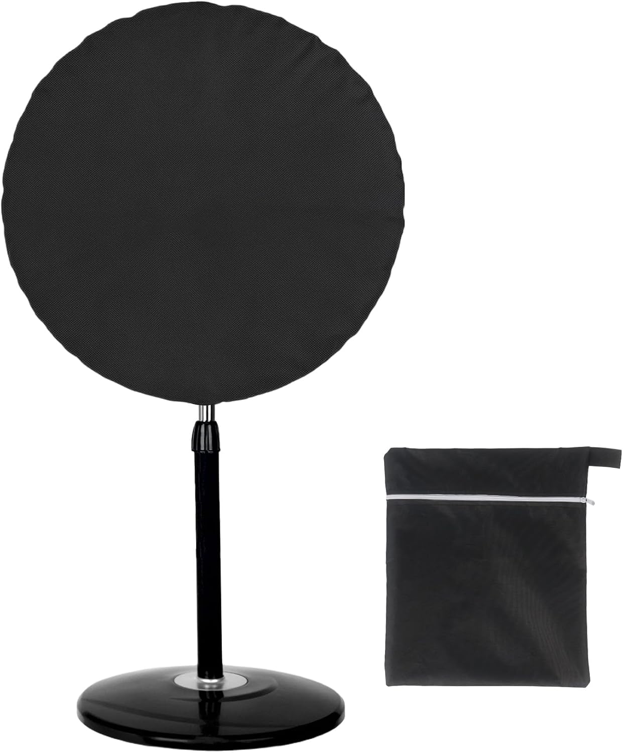 Klmnop Industrial Fan Cover, Waterproof & Dustproof Outdoor Cover for 30 Inch Wall Mount and Pedestal Fans, Heavy Duty 420D Oxford with Zipper Closure(Black)