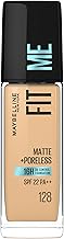 Maybelline New York Liquid Foundation, Matte Finish, With SPF, Absorbs Oil, Fit Me Matte + Poreless, 128 Warm Nude, 30 ml