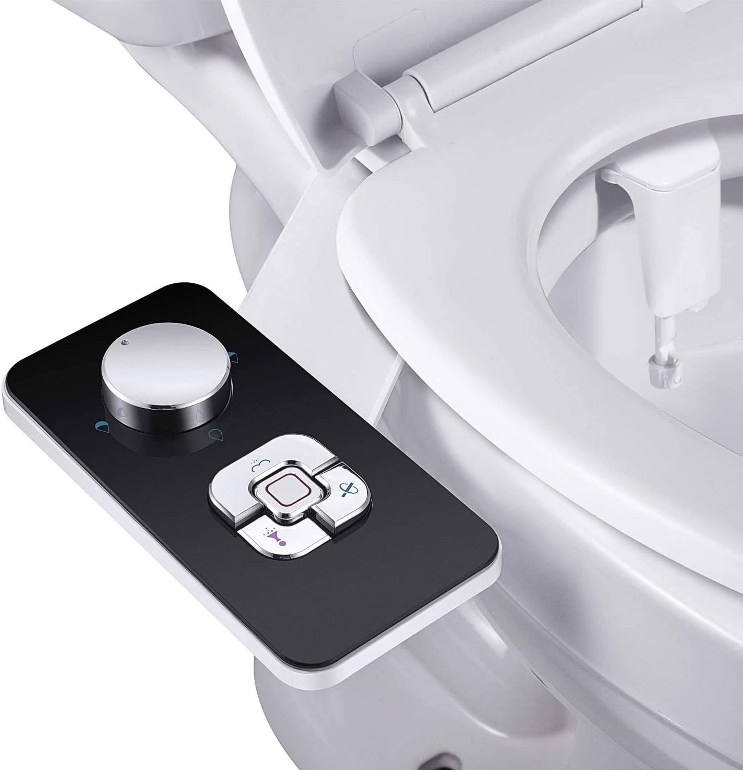 Bidet Attachment - Non-electric Cold Water Bidet Toilet Seat Attachment with Adjustable Water Pressure, Retractable Self-cleaning Dual Nozzles Sprayer for Frontal & Rear Wash